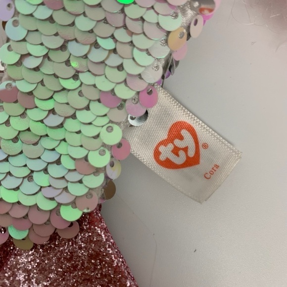 Ty Cora the Aqua Sequin Mermaid Soft Doll - Picture 11 of 12